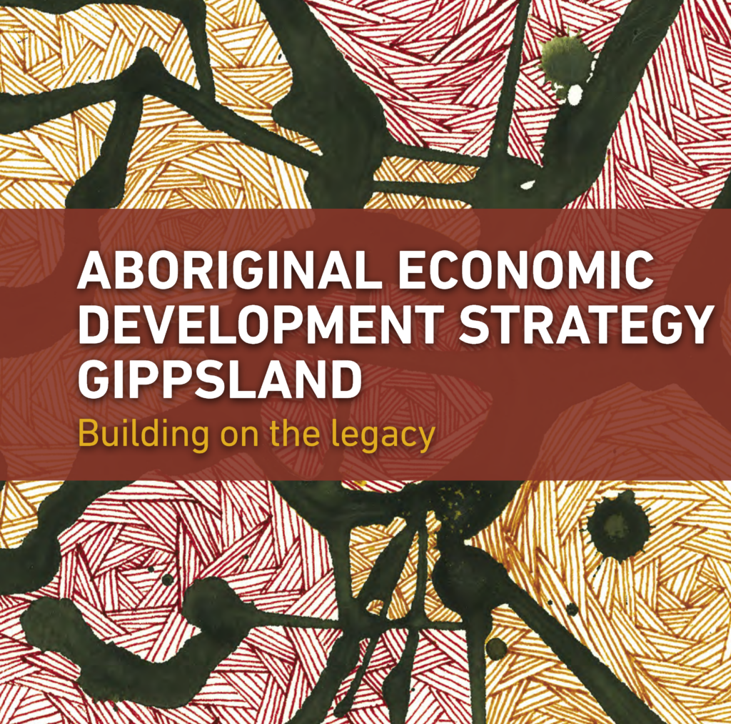 A section of the Aboriginal Economic Development Strategy in a blob shaped frame
