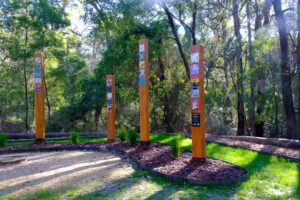 The new Yarning Circle at the Edward Hunter Bush Heritage Reserve in Moe.